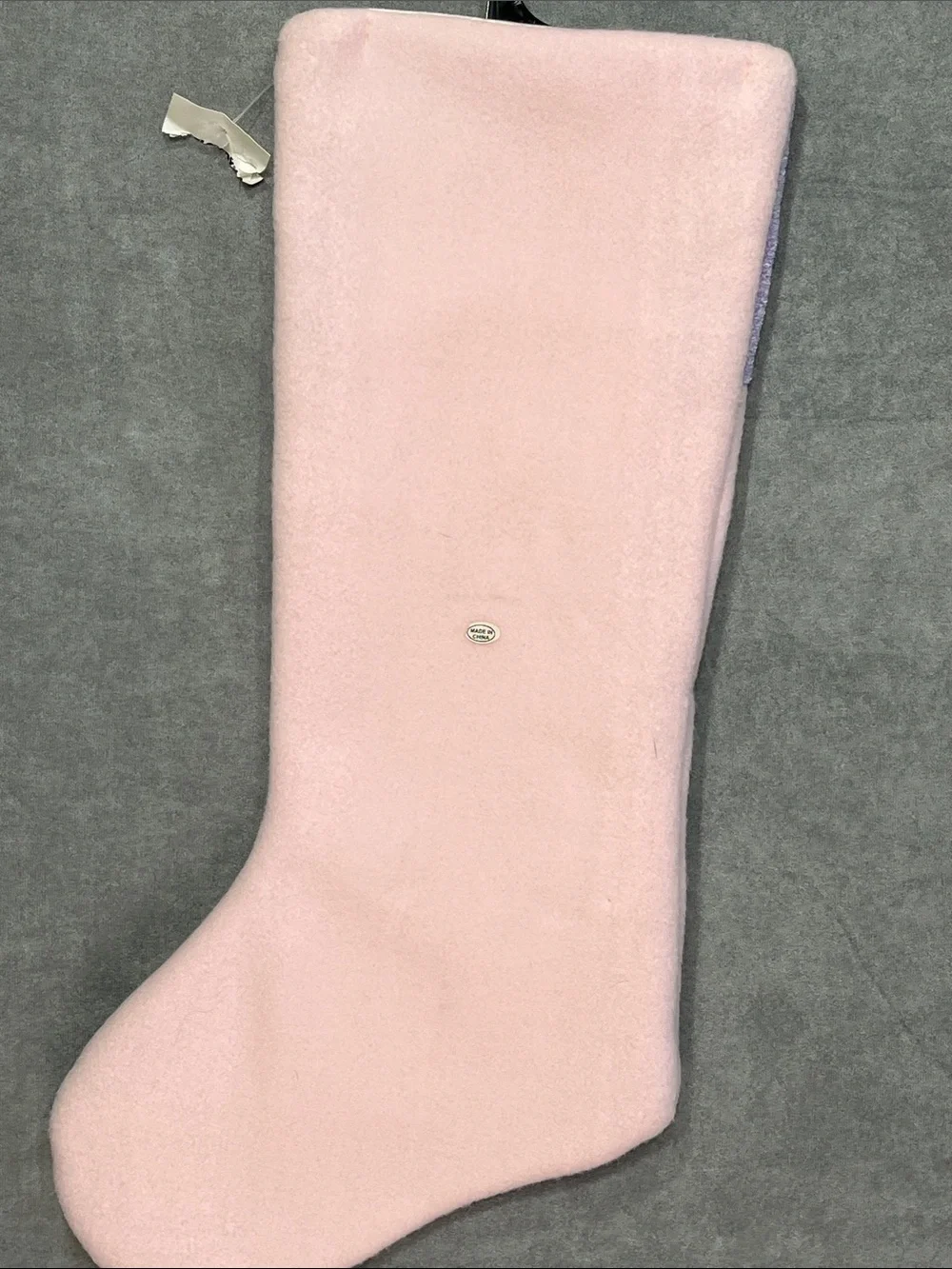 Baby’s First Christmas Stocking Pastel Rocking Horse Pink Purple 20” Vintage